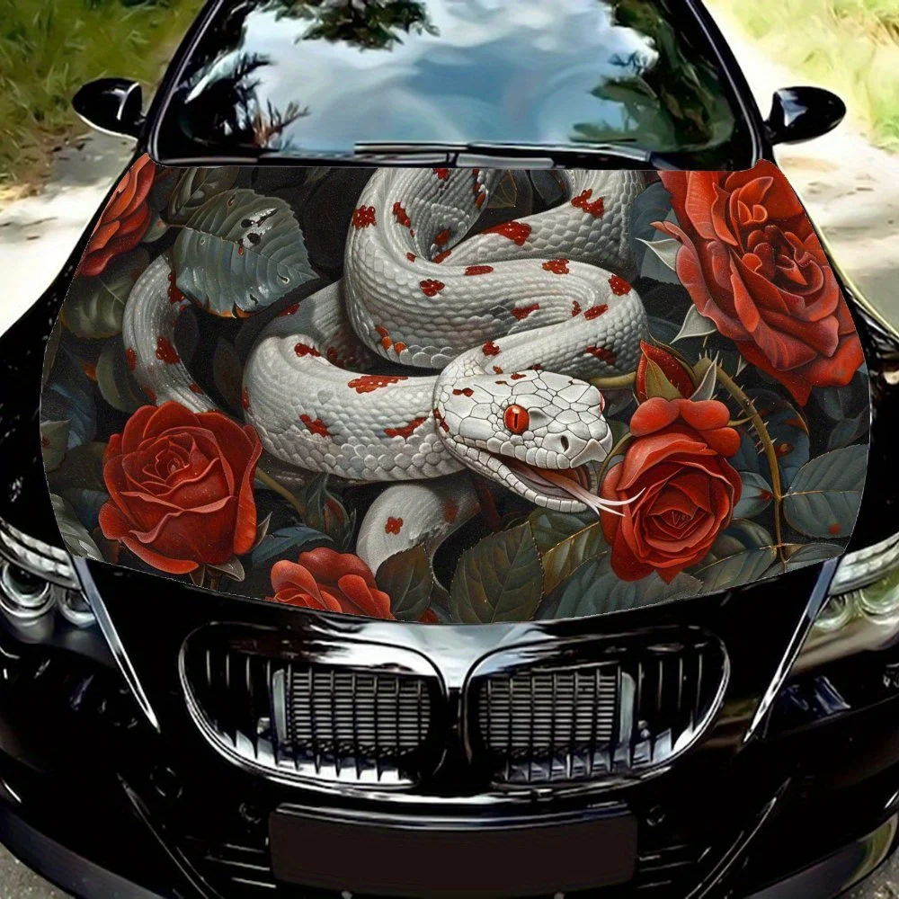غلاف فينيل للسيارة من Rose Mysterious Python، ملصق يلتف غطاء السيارة المقاوم للماء من مادة PVC، ملصقات ذاتية اللصق مقاومة للخدش لـ #1