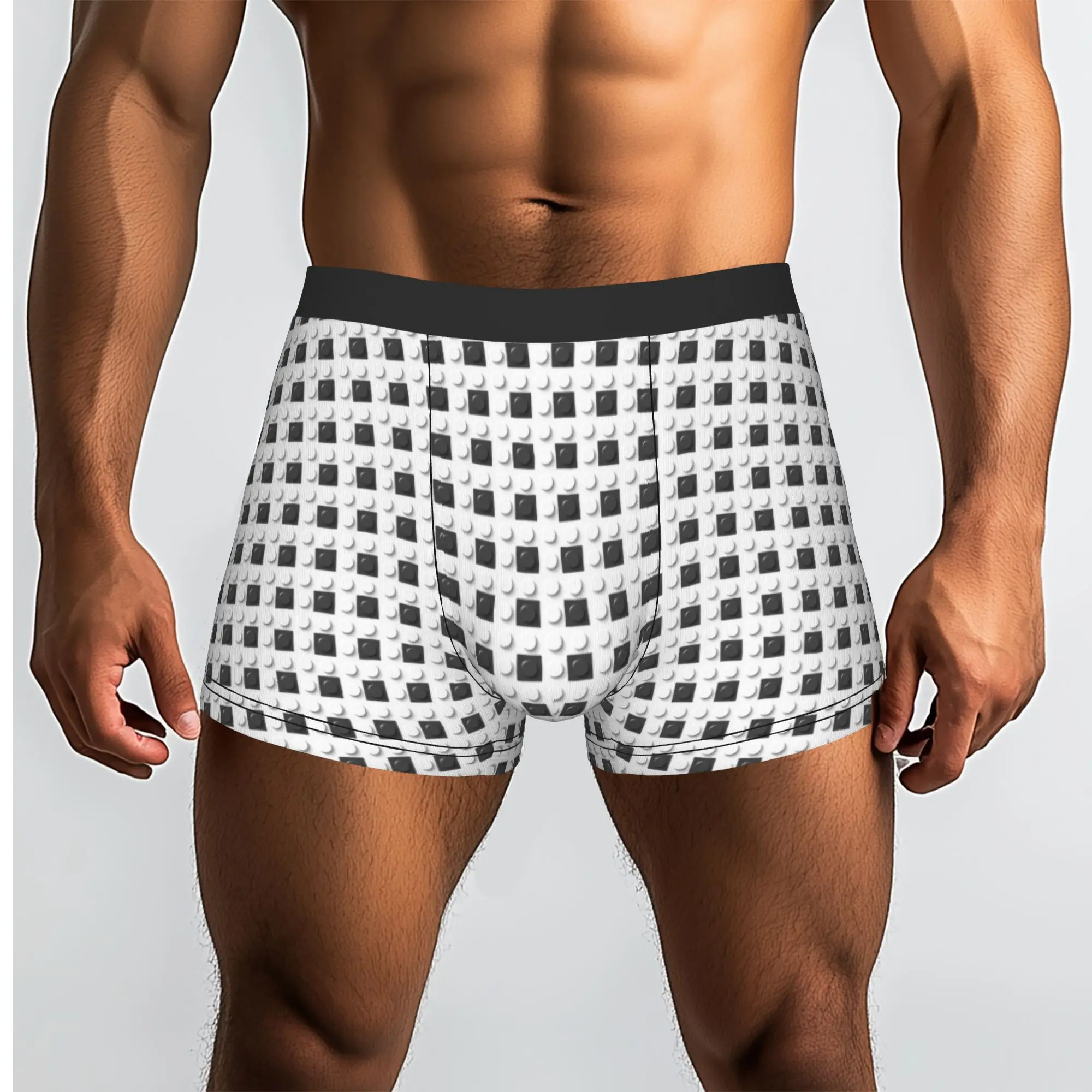 Customized Plastic Toy Block Abstract Pattern Boxer Shorts For Homme 3D Print  Underwear Panties Briefs Soft Underpants