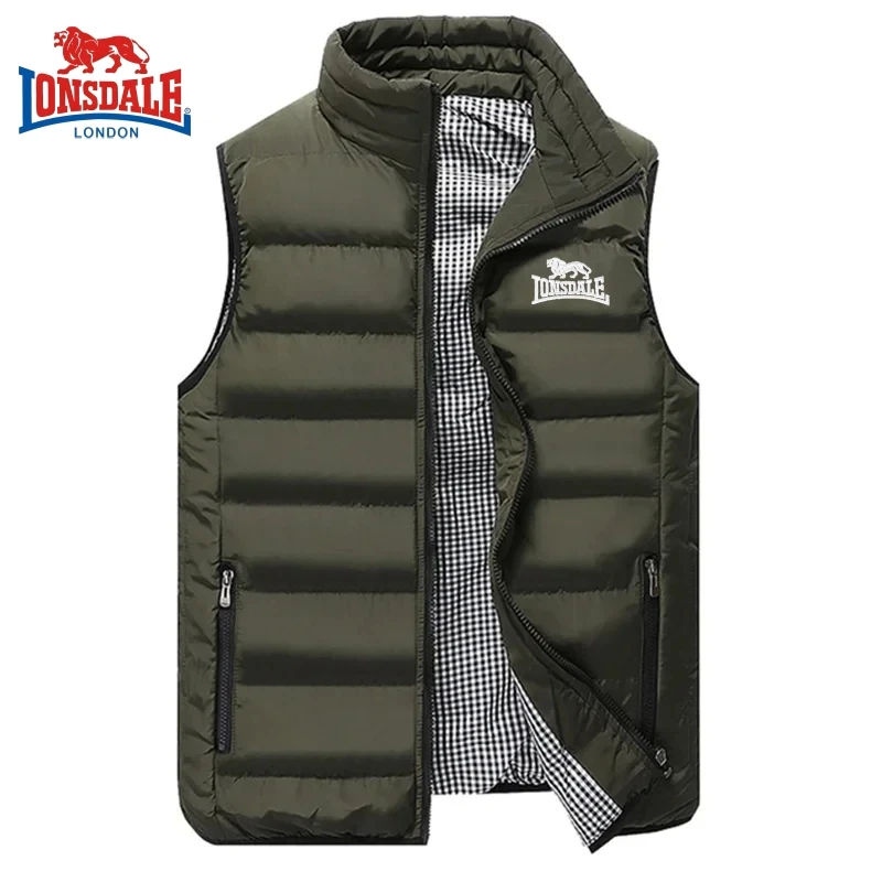 Men\'s Embroidery Brand High Quality Warm Vest Vest, Autumn and Winter Luxury Fashion Brand, Sleeveless Outdoor Windproof Jacket