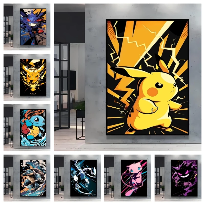 

Pokemon Lovely Pikachu Decorative Painting High Quality Printing Vivid Colors Adds Unique Charm To Your Living Room and Bedroom