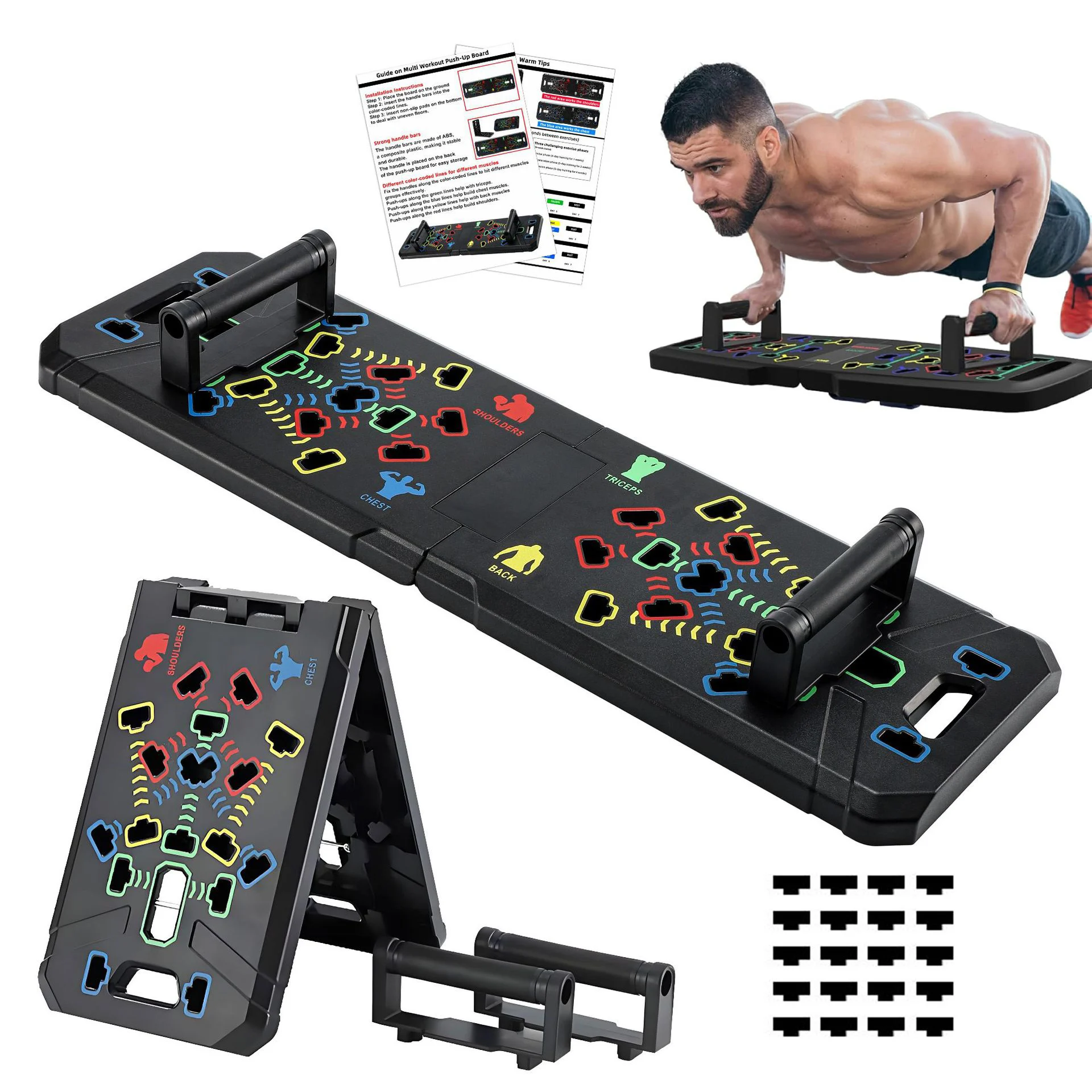 

Portable Foldable Push Up Board Home Workout Exercise Equipment Push-up Stand 2025 Newly