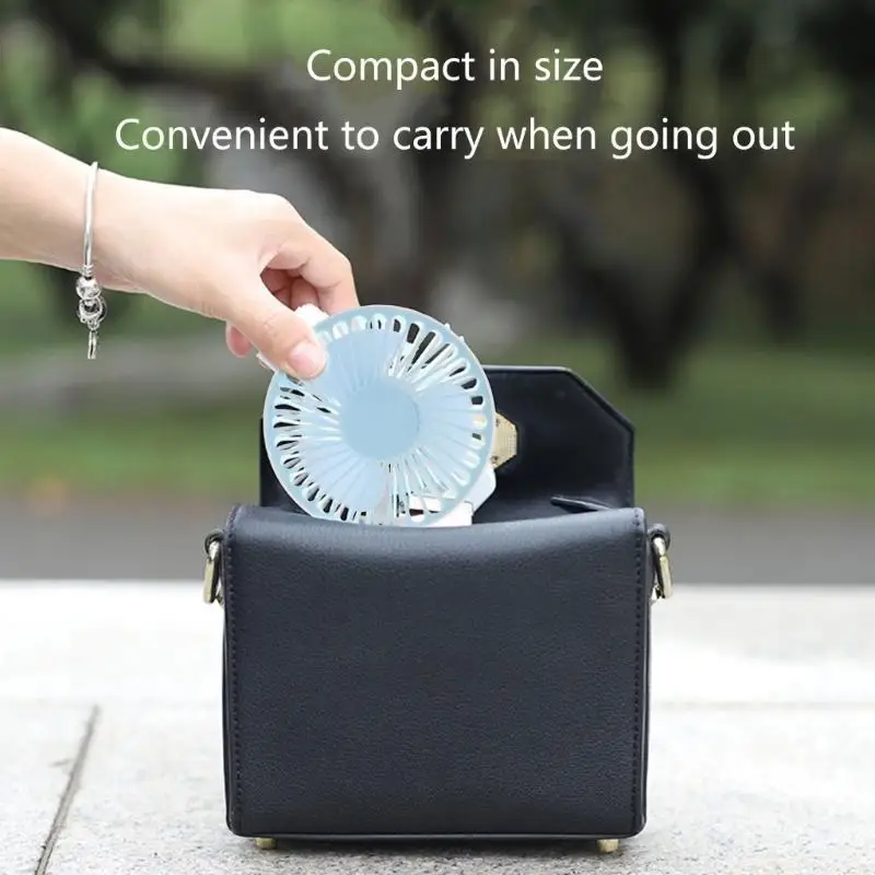 D0AB Handheld Fan 3000mAh Rechargeable Battery Foldable Handheld Fan Battery Operated with 3 Speed for Outdoor Travel