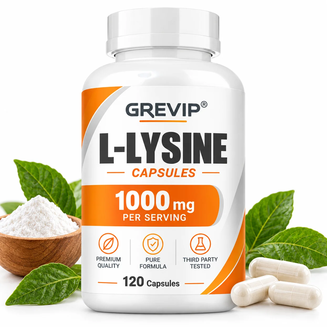L-Lysine Capsules - Supports Protein Synthesis, Collagen Formation & Healthy Connective Tissue with an Essential Amino Acid