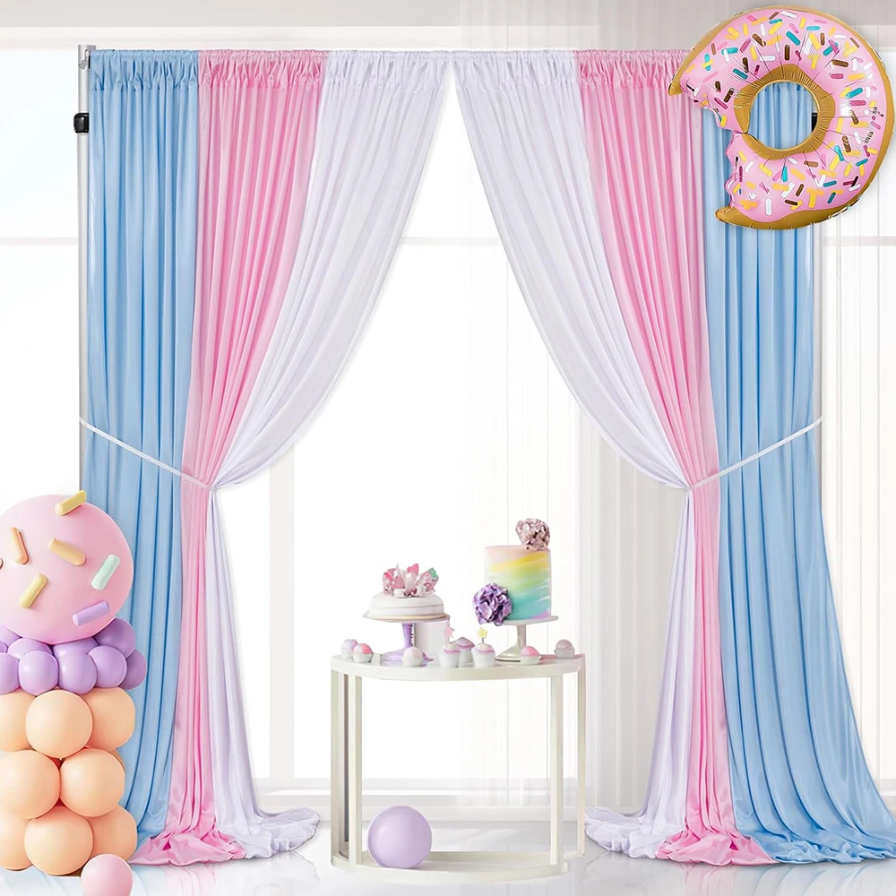 1 Stück Faltenfreier Hintergrundvorhang für Hochzeit, Brautparty, Babyparty, Foto, Bühnenhintergrund, Stoffdekoration für Geburtstagsfeiern – Detail 11