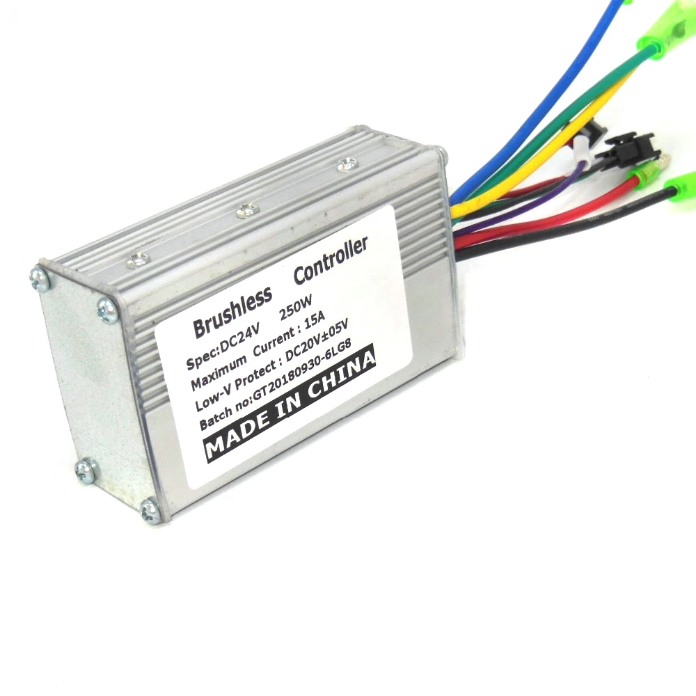 24V 250W E-bike Brushless Motor Controller full speed start agricultural and industry machine use sensorless only controller