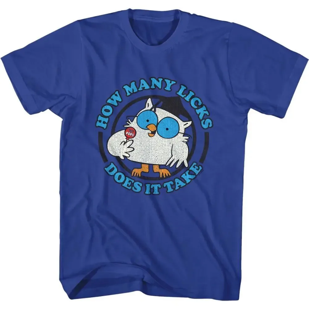 Tootsie Roll Mr Owl Blu Text Royal Brands T Shirt