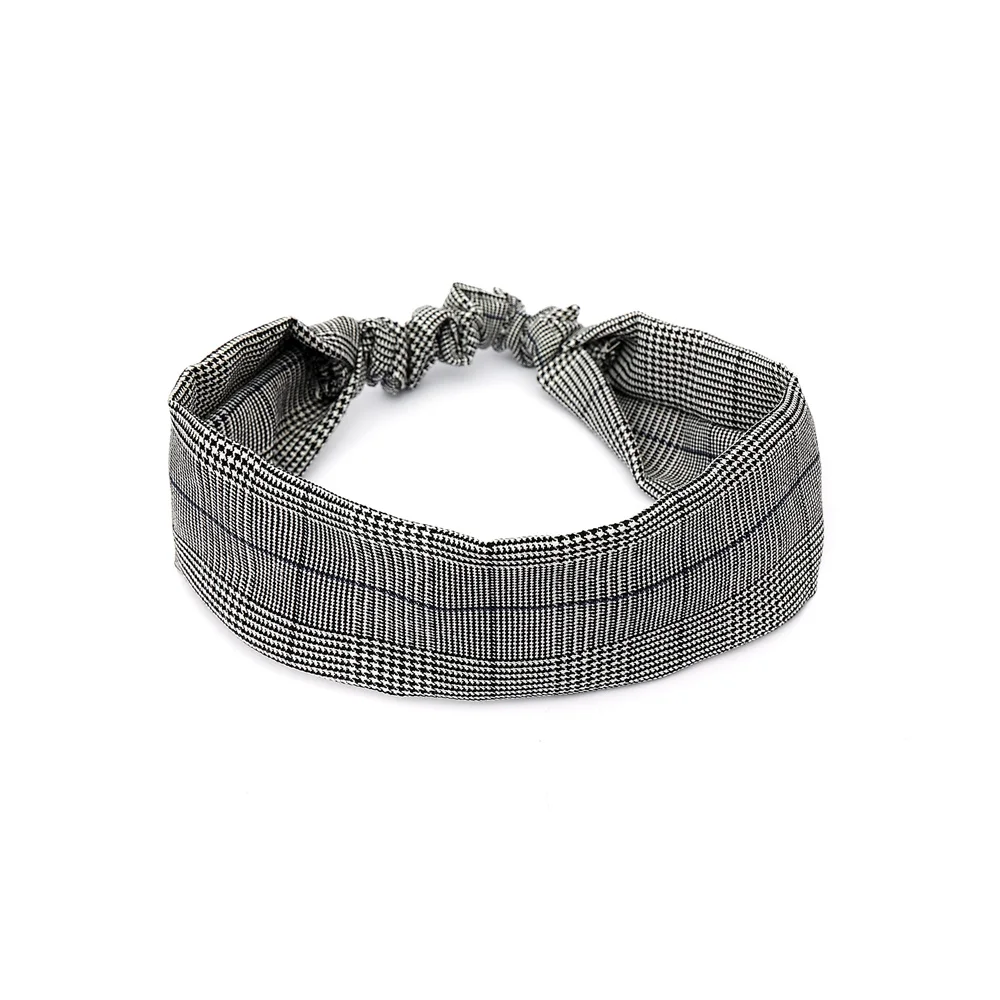 001r Mode neue Mädchen Plaid großen Bogen Pony gepolsterte Stirnbänder Haarschmuck Haarband