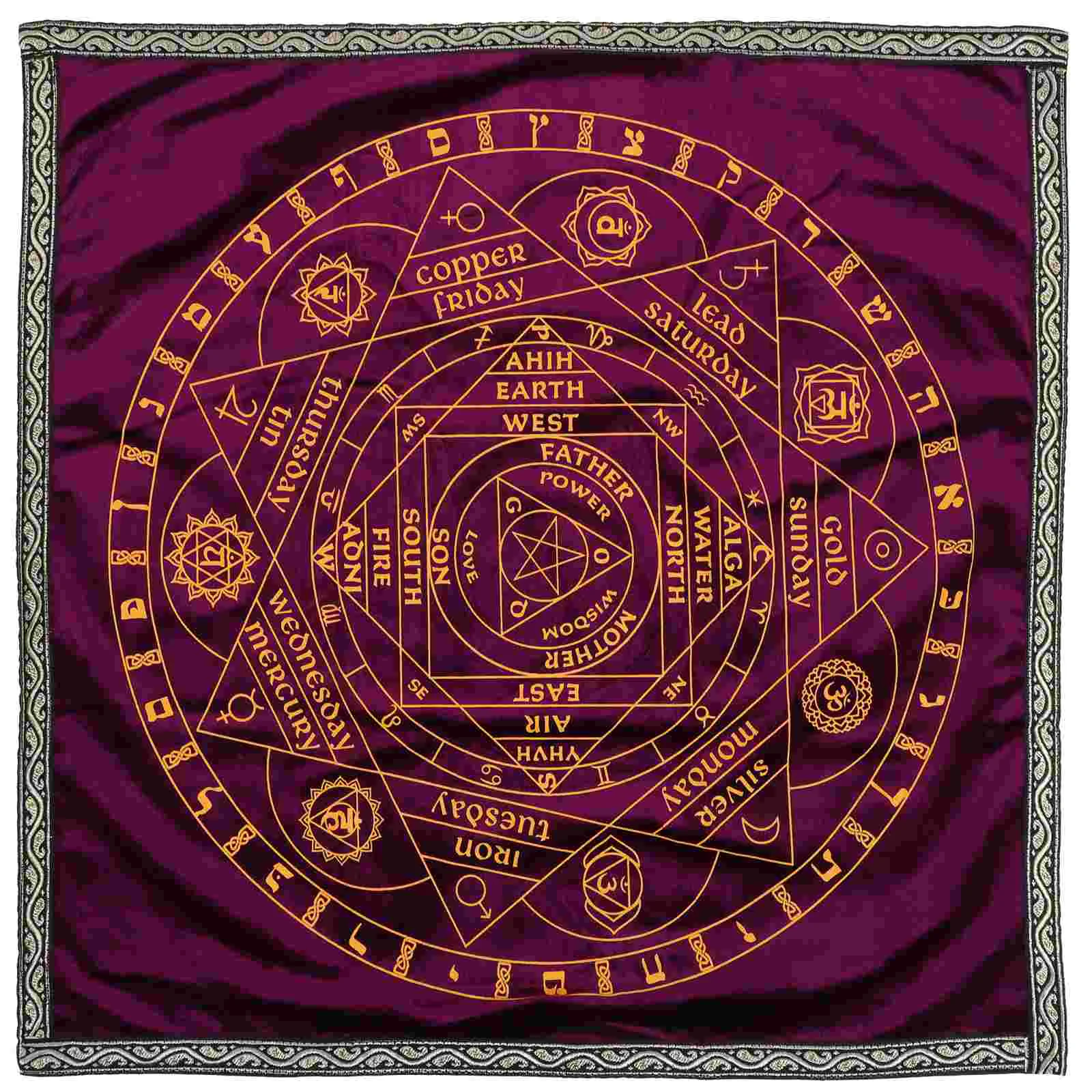 Mantel Decorations Tarot Tablecloth Prop for Divination Special Card Purple Ornament