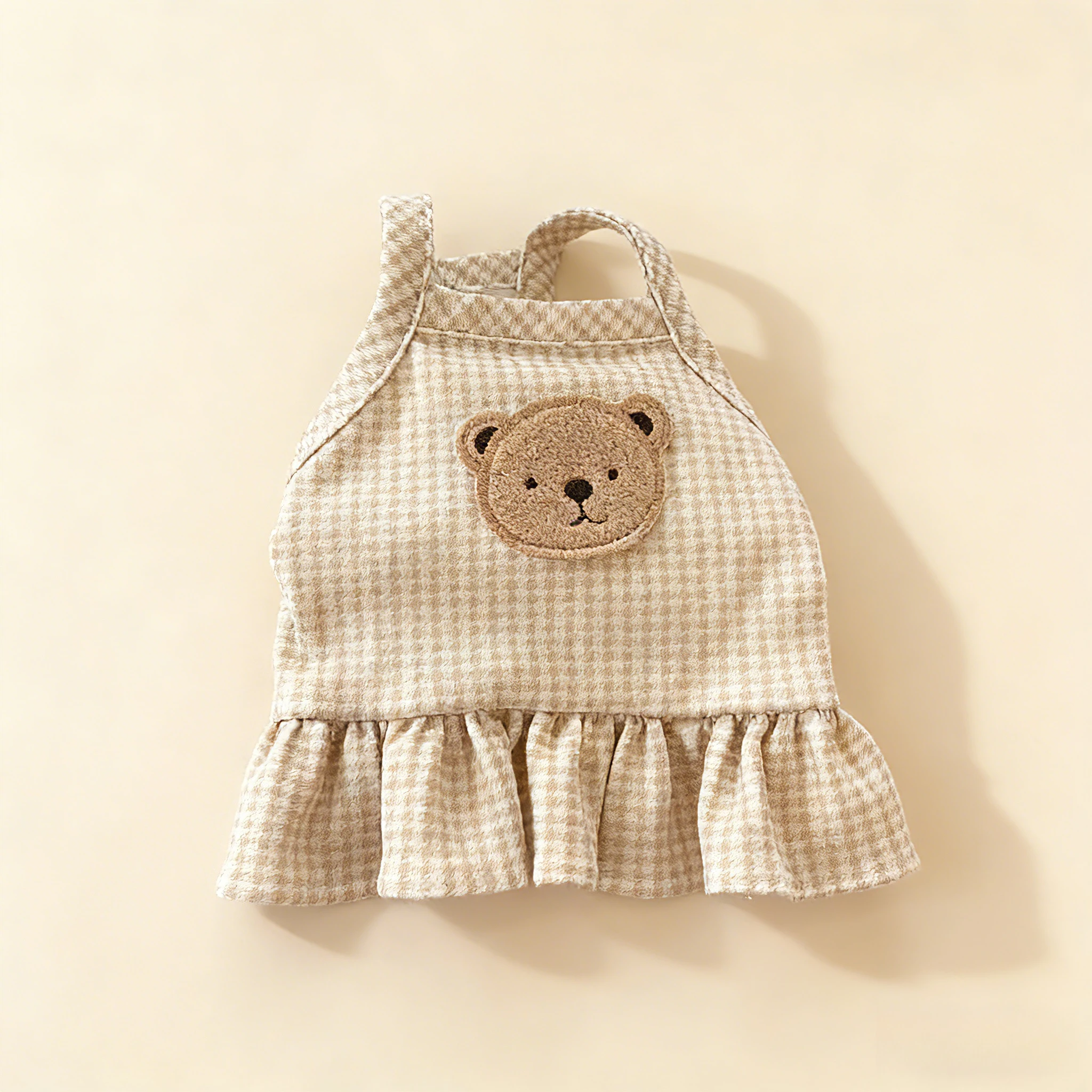 

Pet Clothes Bear Lace Plaid Vest Dog Cat Spring Autumn Summer Teddy Than Bear Small and Medium Dog