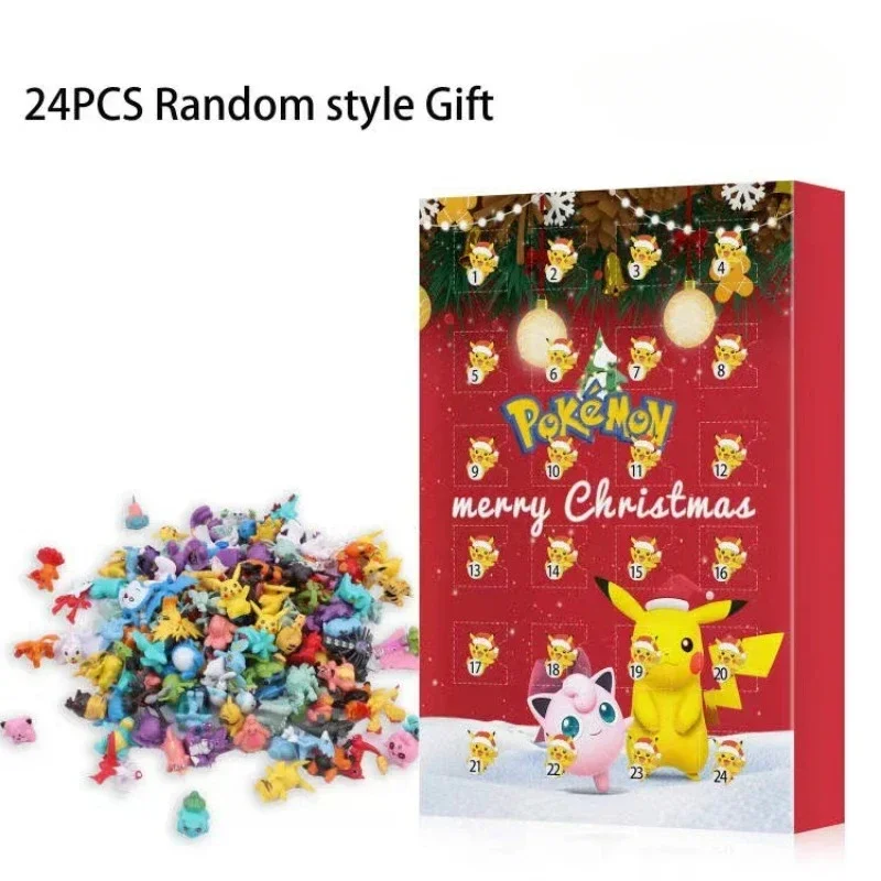 

Коллекционный аниме-календарь-адвент с фигурками Пикачу: милые мультяшные персонажи, игрушки для детей, подарок на день рождения