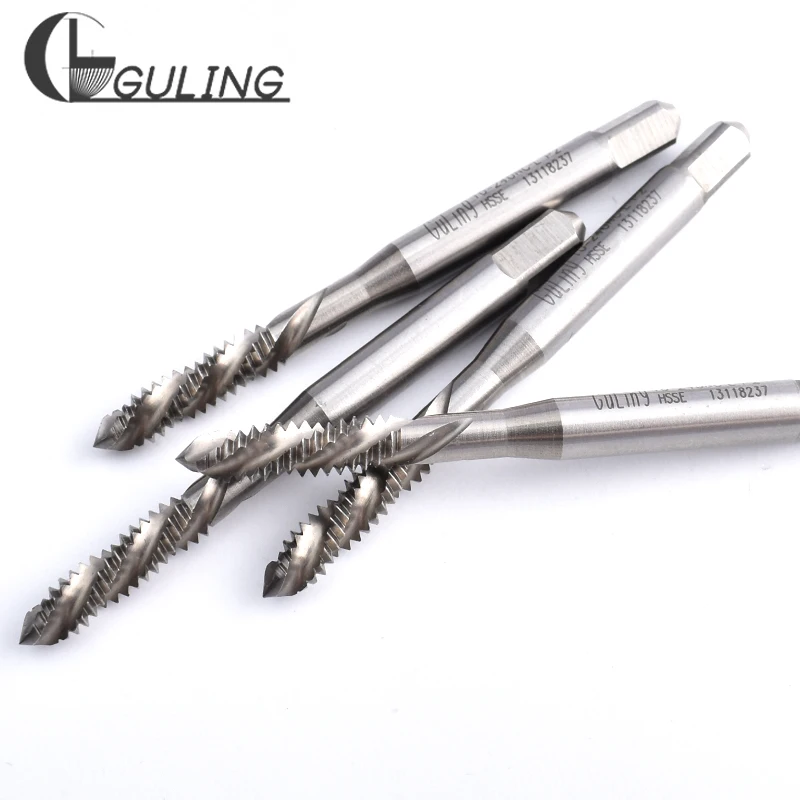 GULING HSSE-M35 JIS Standard Left Hand Spiral Fluted Tap UNC 4-40L 6-32L 10-24L 1/4 3/8 UNF 10-32L Machine Screw Thread Taps