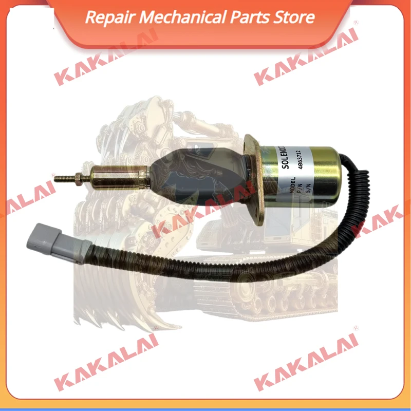 Katup Solenoid Generator Diesel 4063712 Suku Cadang Mesin Stop Penting untuk Mesin Konstruksi