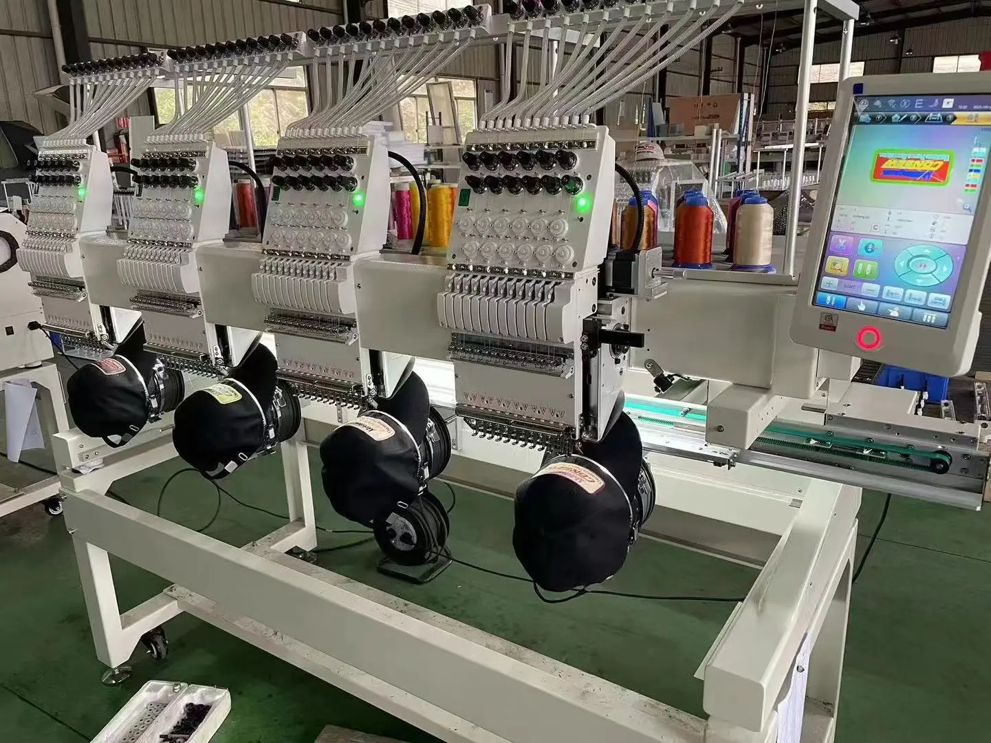 High Speed 9/12/15 Colors Computerized Automatic Touch Screen Dahao A15 Computer Cap/flat/t-shirt Embroidery Machine