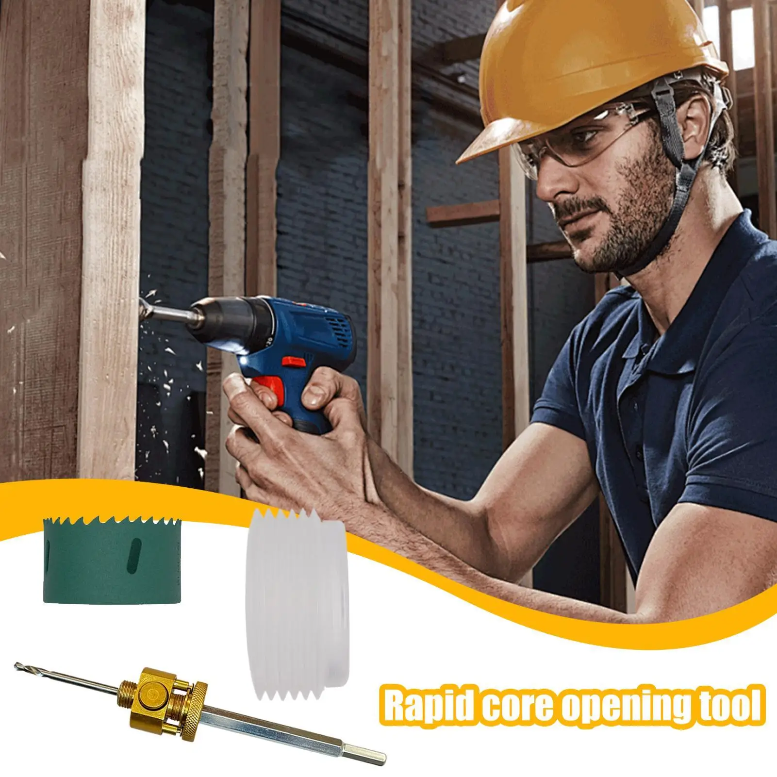 Downlight Quick Core Opening Tool Metal Hole Opener Connecting Pole Quick Efficient Handheld Coring Aid For Professional