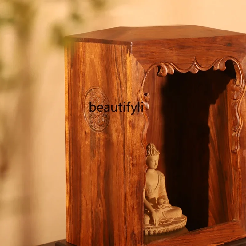 New Chinese-style solid wood Buddhist niches, vertical cabinets, offering tables, shrines, offering incense cases, and shrines