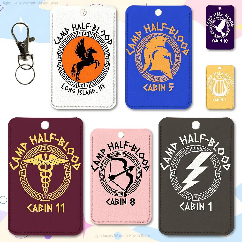 

SPQR C-Camp H-Half-B-Bloods CHB Key Tag Ring Leather Card Holder Key Ring Rectangle Access Card Holder