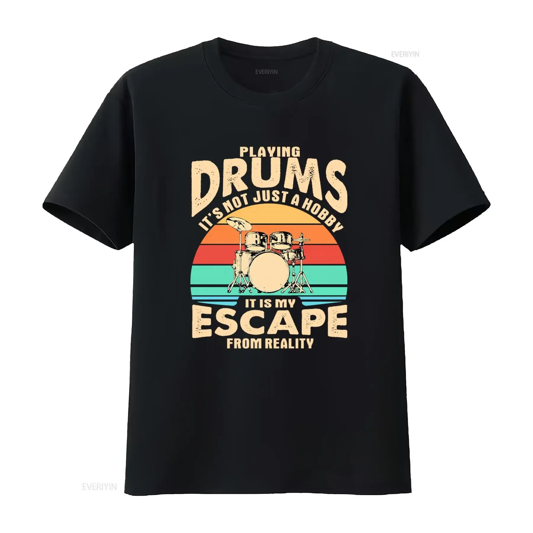 Vintage Retro T Shirt Playing Drums It s Not Just A Hobby Is My Escape From Reality Perfect for Drummers vintage Washed