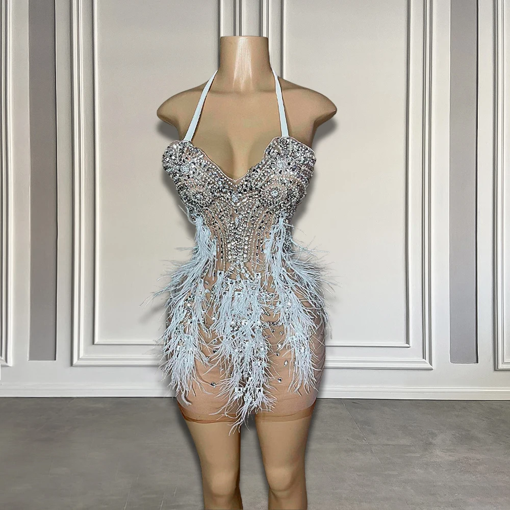 Robe de Bal Courte en Clip pour Femme, Tenue de ixd'Anniversaire Formelle, Transparente, Blanche, Noire, Personnalisée, 2024