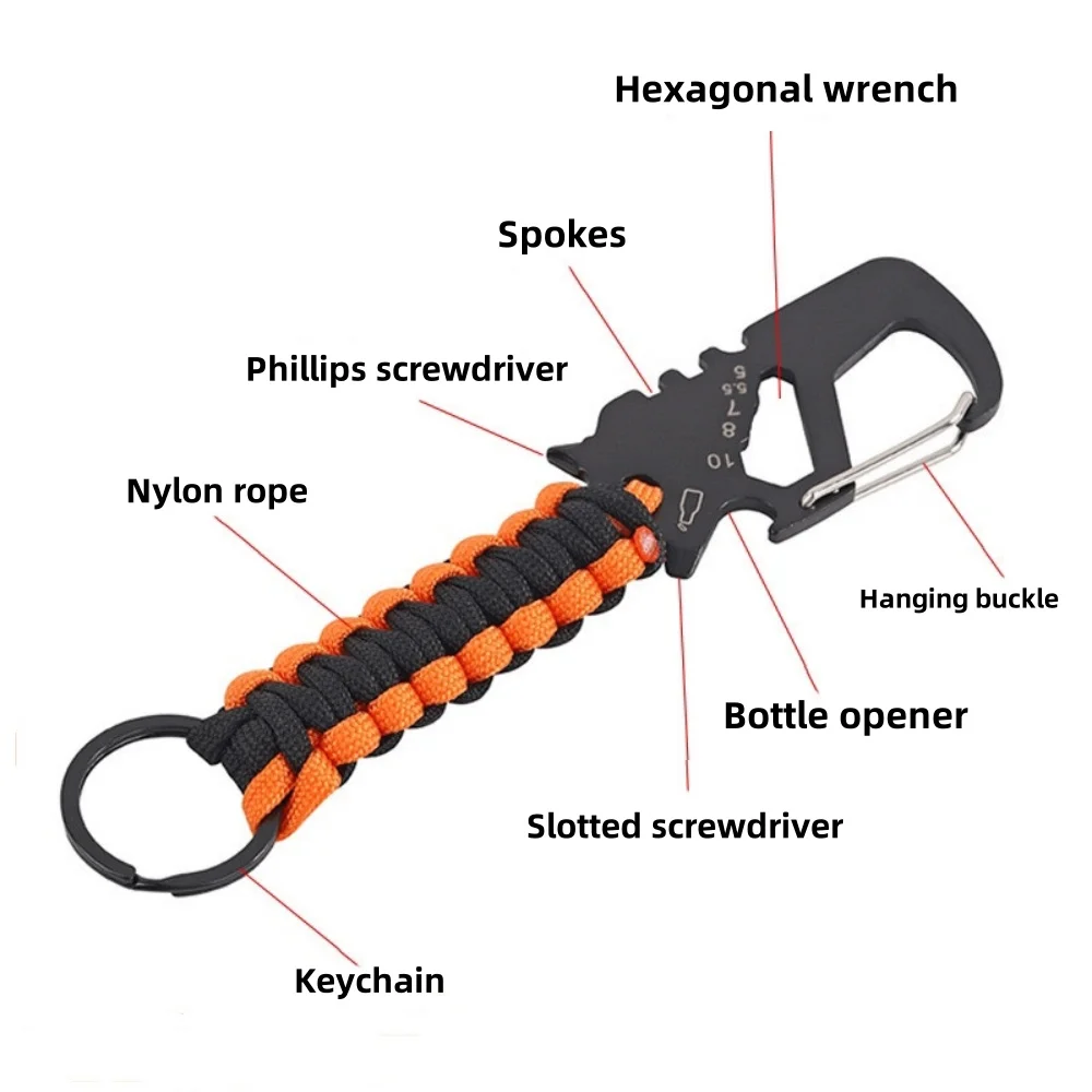 Paracord Keychain Survival Lanyard Bottle Opener Keychain Multifunctional Outdoor Camping Hiking Survival Tool For Men