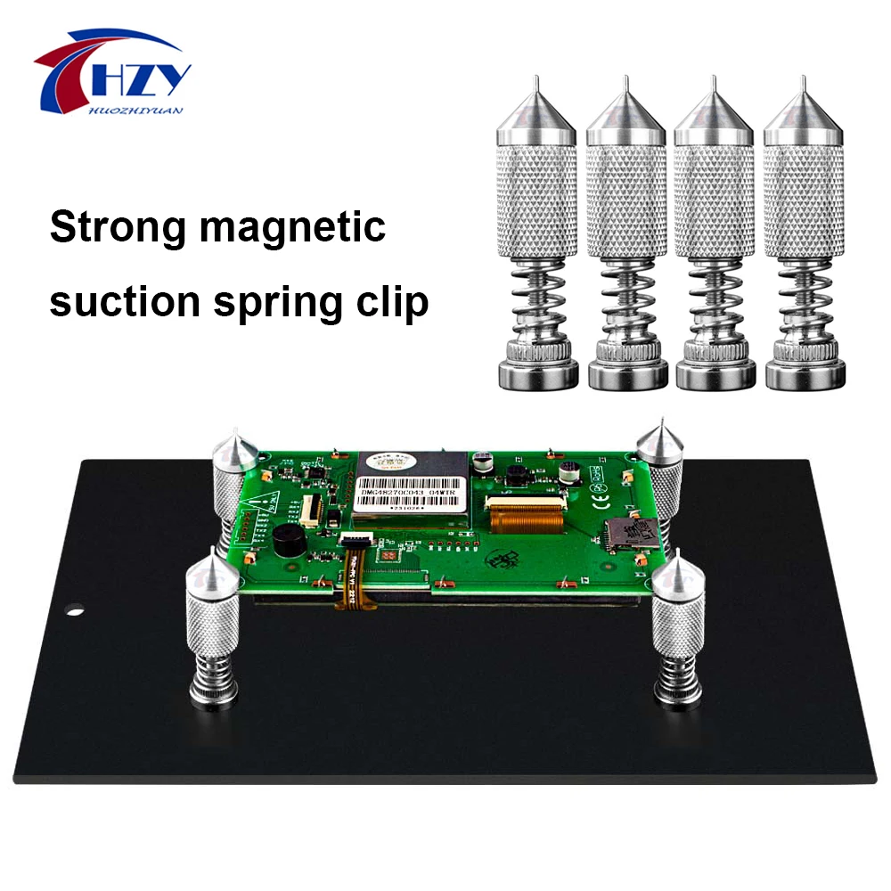 HZY Strong Magnetic Suction Spring Clamp Universal PCB Holder Fixtute Circuit Board Electronic Repair Platform Soldering Tool