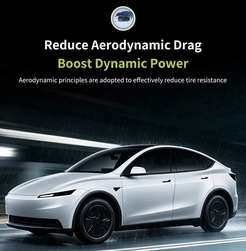 4 Stück 18" Tomahawk-Style Radkappen für Tesla Model Y Juniper Standard 2026 Radkappe Vollrandabdeckung Ersatz-Radabdeckung Zubehör – Detail 8