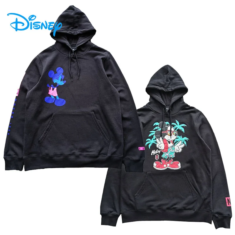 Disney Mickey Mouse Hooded Sweatshirt Women Casual Hoodies Pullover Tops Cartoon Couple Jumper Jacket Unisex Fashion Streetwear