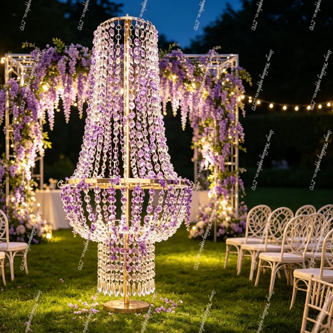 80 to 130cm)4 to 10pcs New Wedding Props Crystal Acrylic Beads Table Centerpiece Lamp with wirless Light Gold Metal Flower Stand