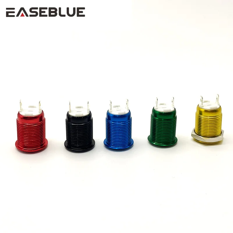 12mm Mini Metal Push Button Oxidation Red Yellow Blue Green Black Momentary Self Reset /latching Switch 0.5A 2Pin