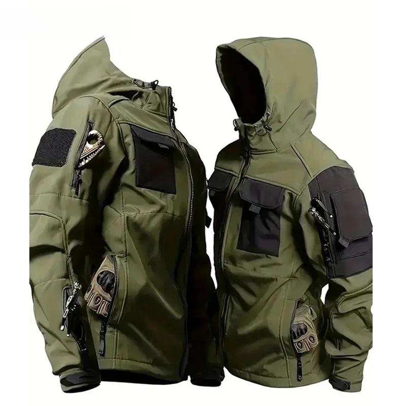

Men's Lurker ark Skin Soft Tactical Jaet Waterproof Seven Sve V-ne Long for Middle-aged And ly People