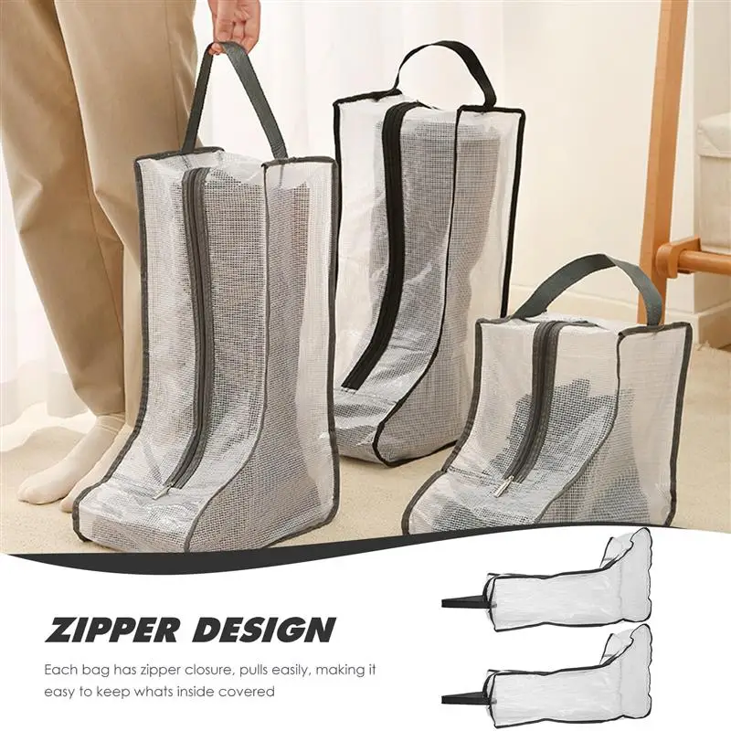 2 Pcs Tall Boots Storage Bag Portable Shoe Rack Tall Boot Bag Clear Shoes Boxes Boot Storage Bag Skin Friendly Travel Bag