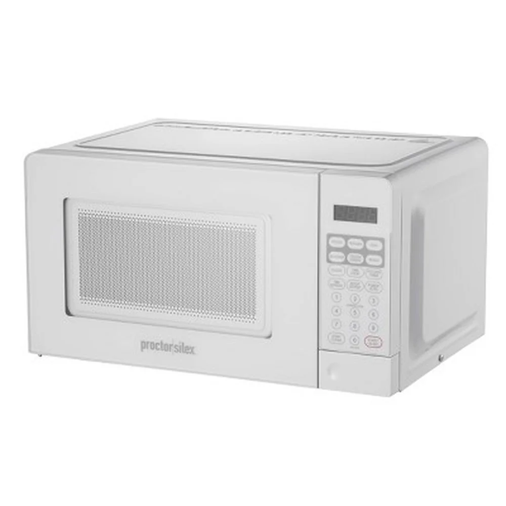 700W Countertop Microwave Oven 0.6cu ft Digital Display 10 Power Levels 6 One Touch Menus Child Safety Lock Turntable