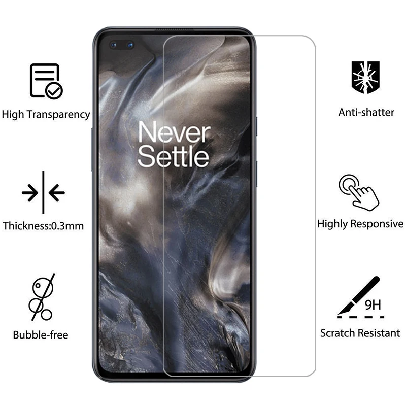 واقي شاشة لهاتف Oneplus nord 5g من الزجاج المقسى الواقي على oneplusnord Film Glas 9h one plus oneplu onepls