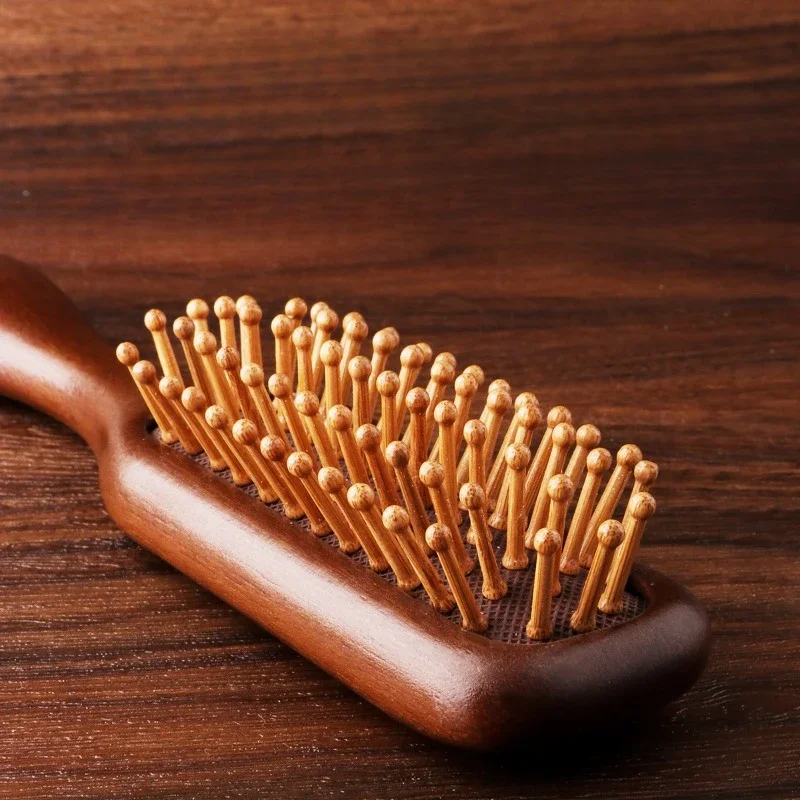 1Pc Natural wooden Comb Meridian Massage Anti-static No-snags Wide Tooth Comb For Women Girl Straight Curly Hair