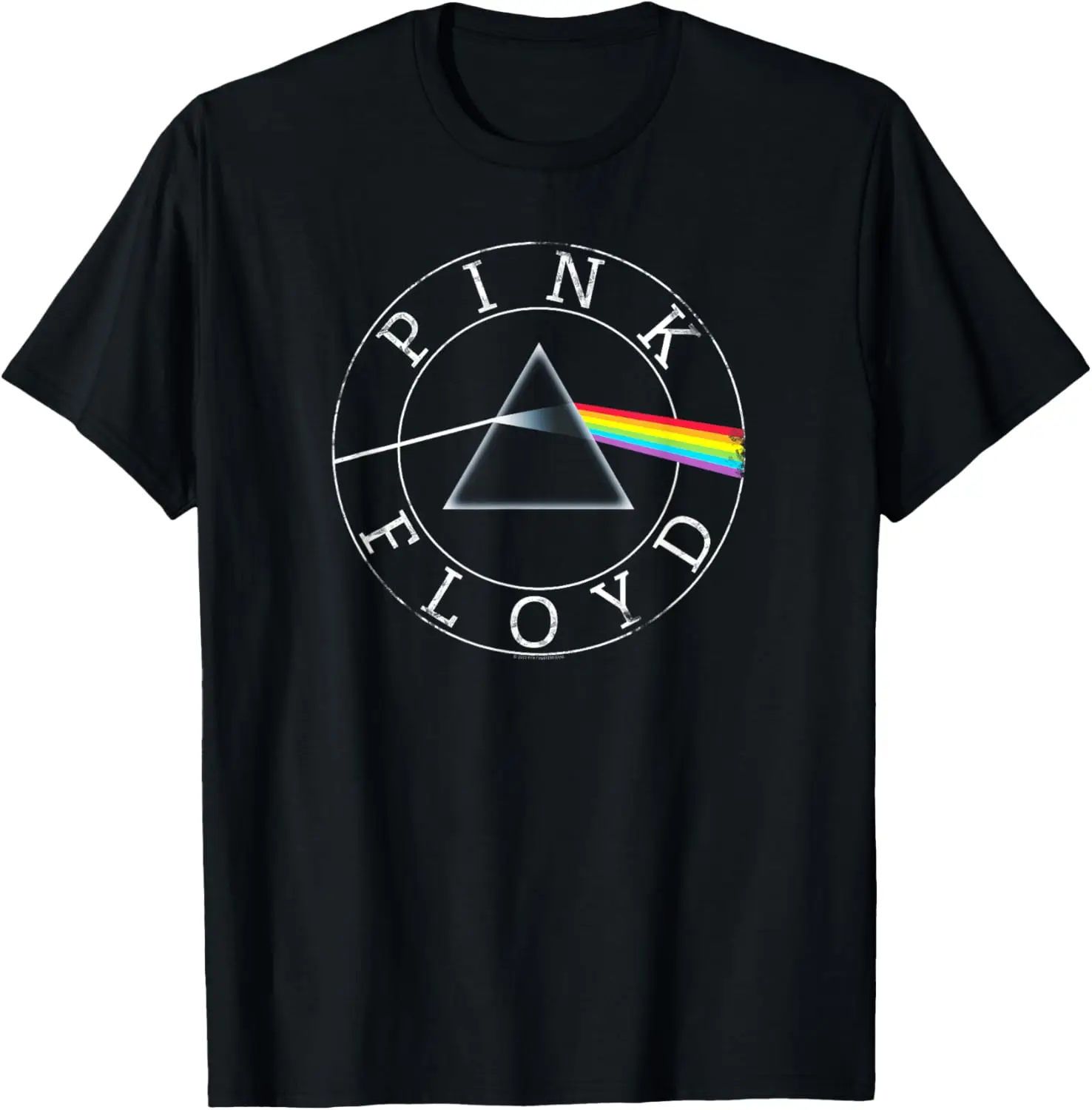 Pink Floyd Official Prism Circle Logo Vintage Rock Short Sleeve T-Shirt