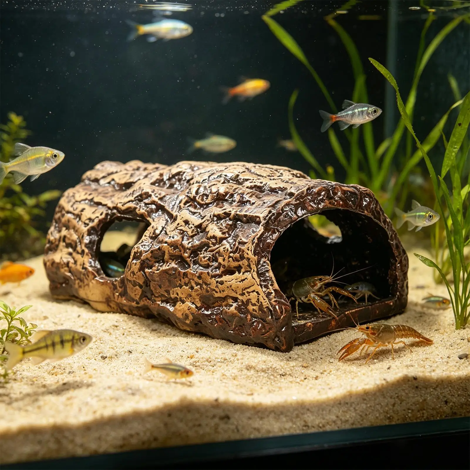 

Cave For Fish Tank Tree Trunk Shrimp Cave Betta Habitat Ornament For Breeder Hobbyists Beginners Aquarists Anglers Home Office