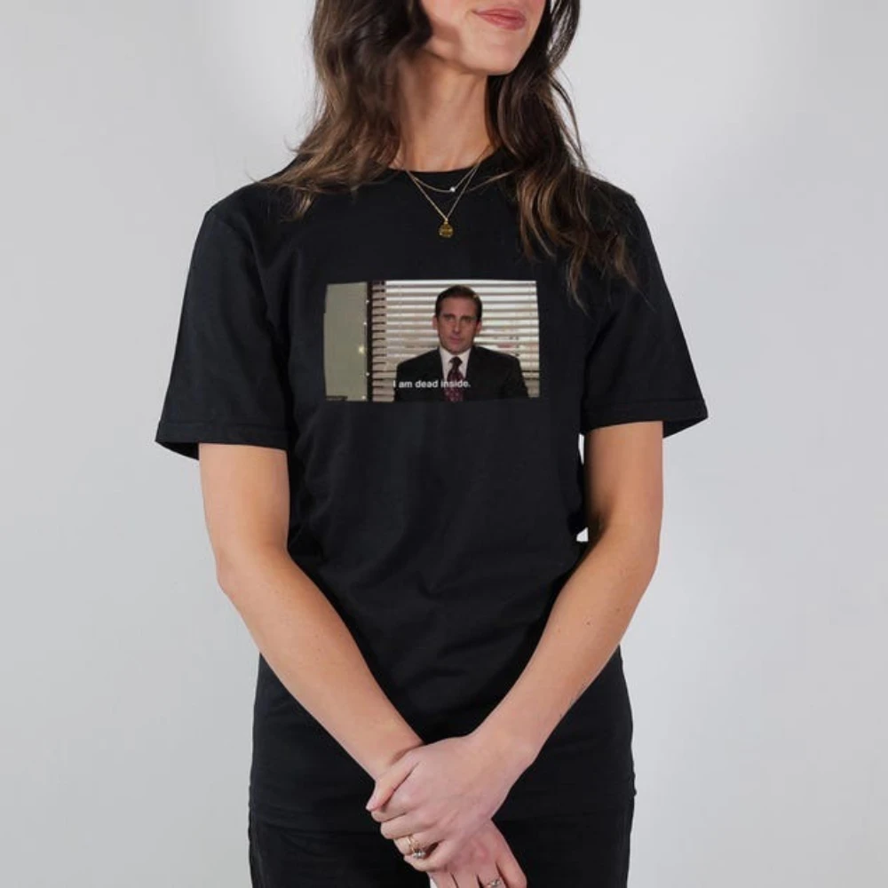 I Am Dead Inside Michael Scott Graphic T Shirts The US Office Men's Women's Meme Funny Gift Tshirt High Quality Cotton Tops