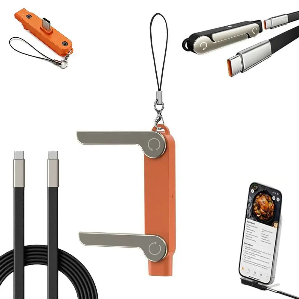 Durable 360° Rotating Super-fast Charging Bracket Detachable Foldable Data Cable Converter Cable Stand