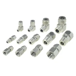 Conector de compresión de férula SS 304, adaptador de acero inoxidable, 1/8, 1/4, 3/8, 1/2 NPT, rosca 6, 8, 10, 12mm, 1/4, tubo 1/2