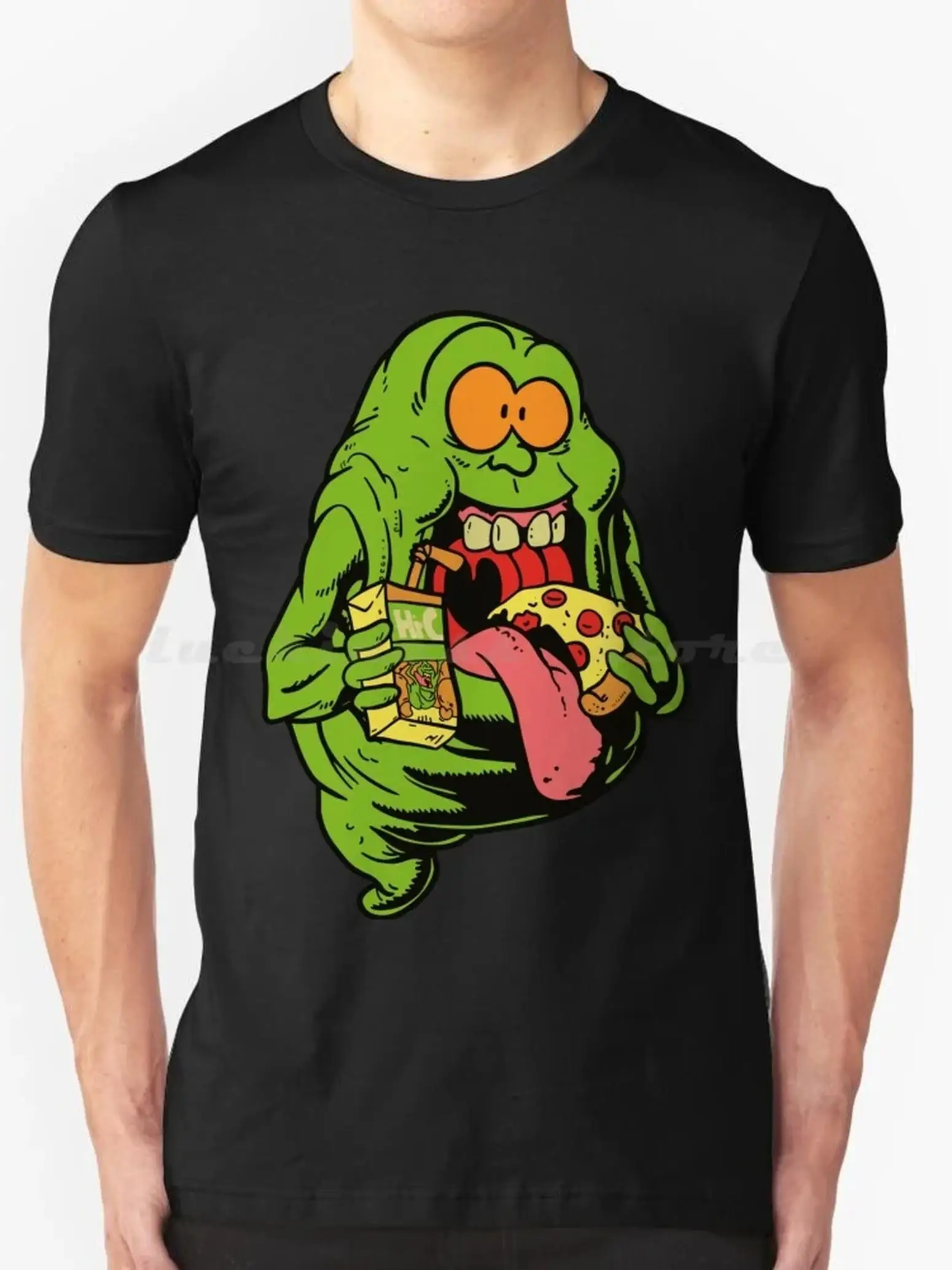 Men's Ghostbusters Pattern T-shirt -100% Pure Cotton, Fun Venkman Bust Design, Retro Comedy Movie Print, Casual Round Neck