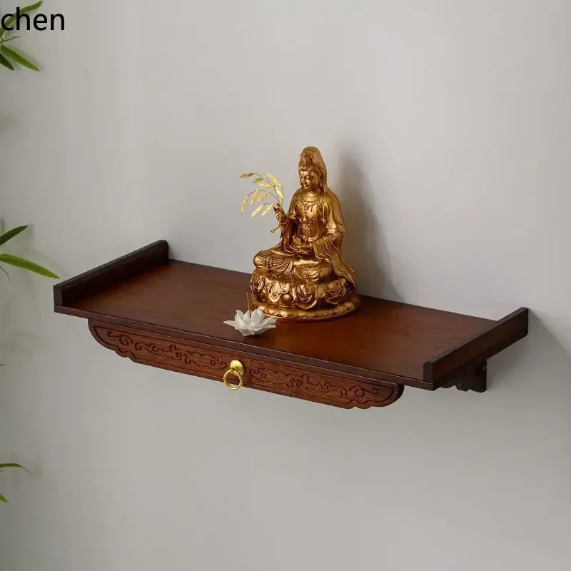 c1 wall-mounted buddhist niche rack god of wealth display cabinet for home incense case altar bracket guanyin altar cabinet