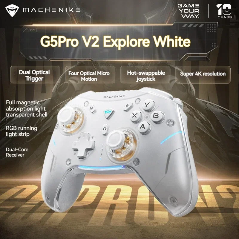 MACHENIKE G5Pro V2 édition collector manette de jeu optique à trois modes échangeable à chaud Hall Joystick interrupteur ordinateur vapeur Bluetooth