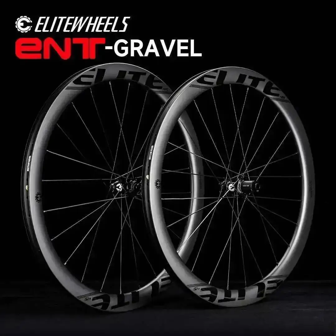 

ELITEWHEELS ENT GRAVEL Carbon Wheelset Disc Brake Tubeless Ready 700C 35x34 Center Lock Or 6 Bolt Lock Hub Tubeless 45x34 Rim