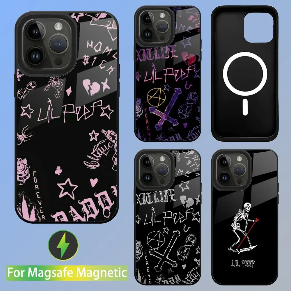 Rapper L-Lil P-Peep Phone Case For iPhone 15,14,13,12,11,Plus,Pro,Max Mini Magsafe Magnetic Wireless Charging