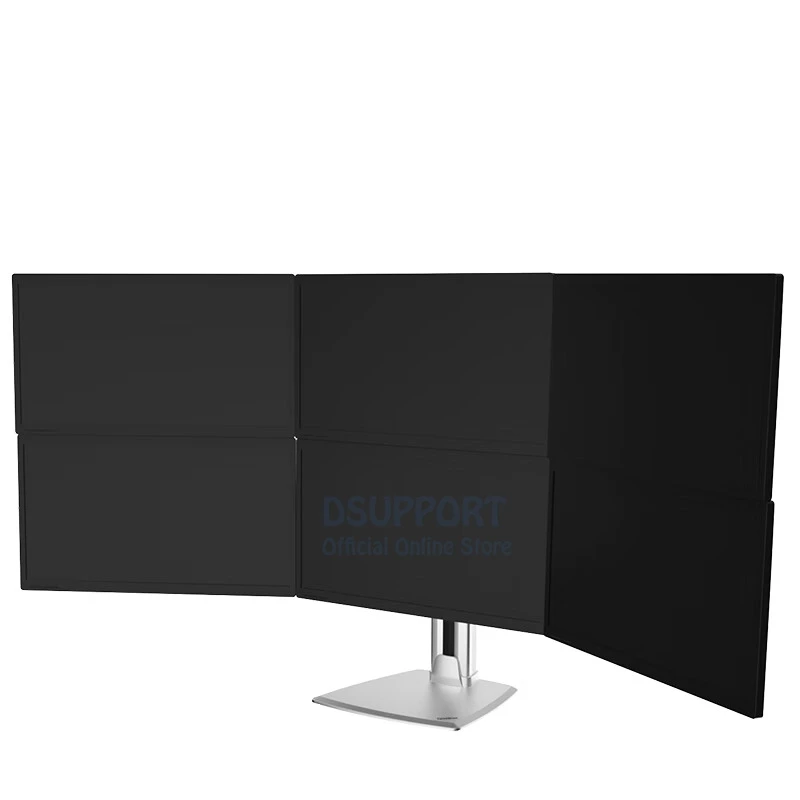 Aluminum Alloy Six-Arm LCD LED Monitor Stand 24-32 Inch Full Motion Height Adjusting 15 Kgs Max Loading Desktop Stand Mount