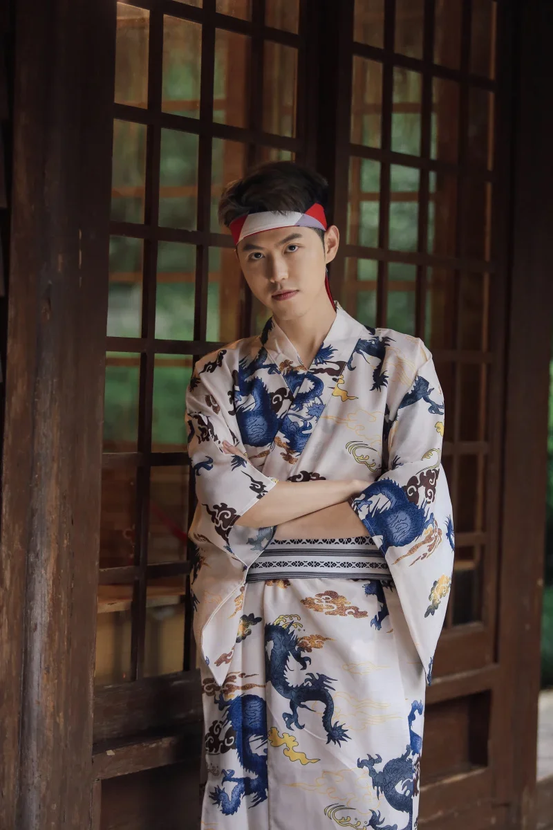 الخريف الشتاء اليابانية القياسية كيمونو الذكور التقليدية الساموراي شهم دعوى Longyun بدلة رسمية المضادة للتجاعيد الملابس