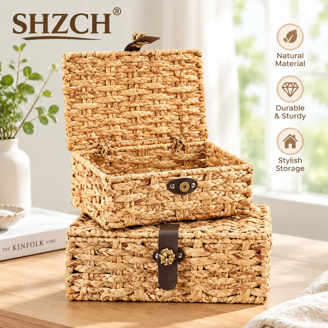 Handmade Woven Flip Top Storage Box Home Woven Storage Container Grass Woven Decorative Box In Stock Ready To Ship