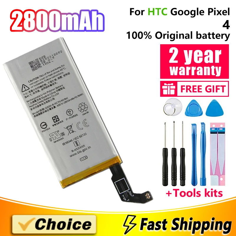 2800mAh Original Replacement Battery G020I-B For Google Pixel4 Pixel 4,Brand New Lithium Battery+Tool