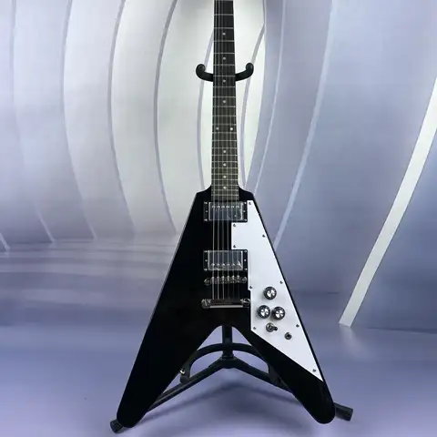 Shipped from the USA Brand New Six-String Black Aircraft Fork Electric Guitar