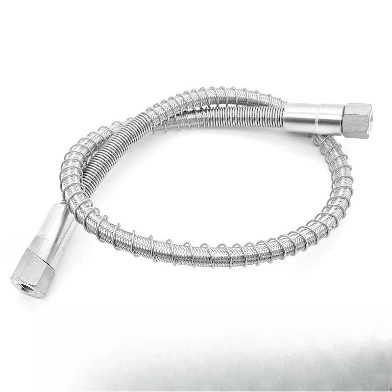 316L Stainless Steel High Pressure Hose 1/4 NPT Explosion-Proof Gas Line Metal Bellows Tube for Gas Cylinder