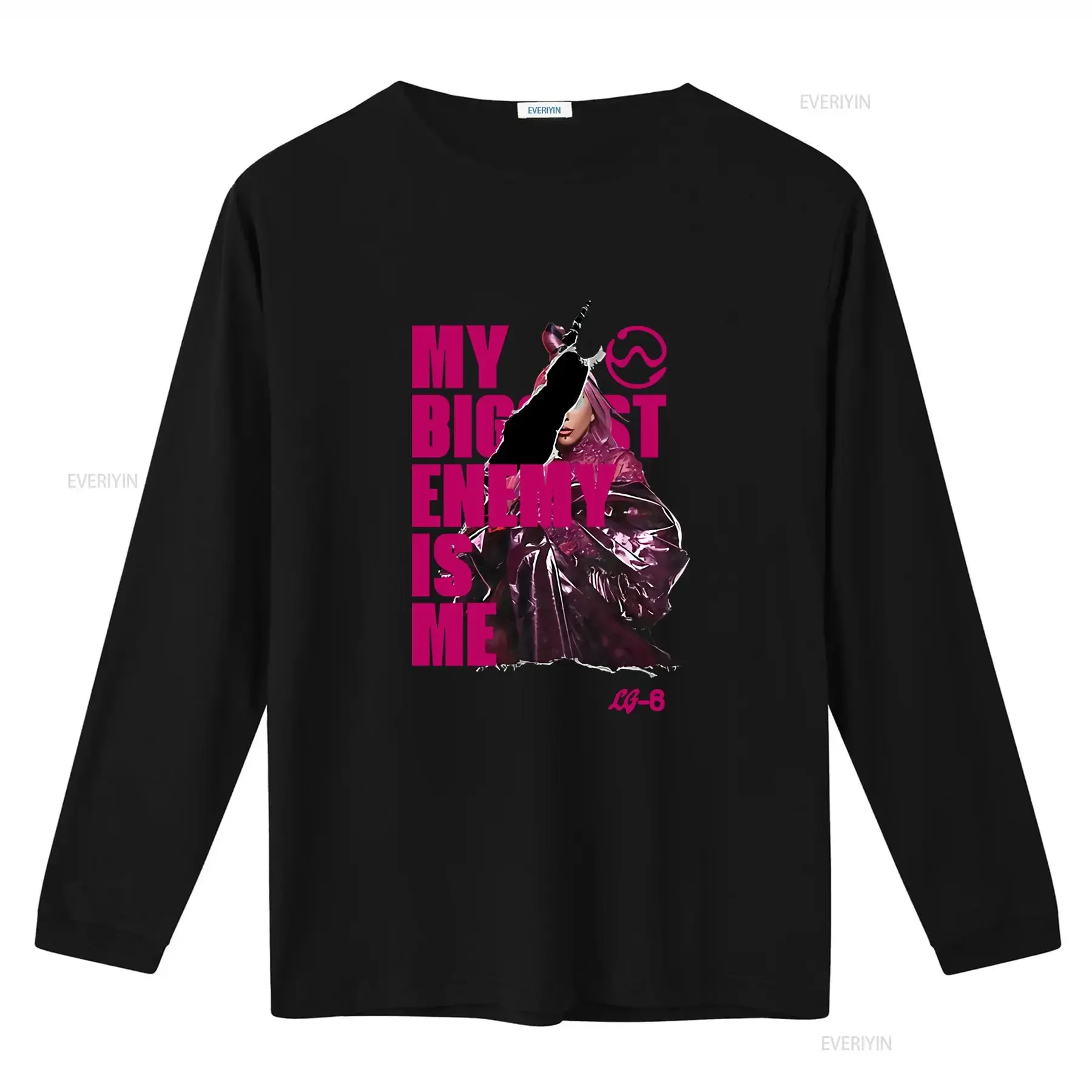 Lady Gaga Singer T shirt My Biggest Enemy Is Me Print Trendy Fashion for US Fans vintage Washed Casual Stylish Slightly
